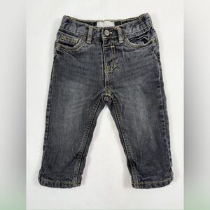 TOUGHSKINS Baby Boy’s Acid Wash Ramie Blend Fleece Lined Skinny Jeans Size 18M
